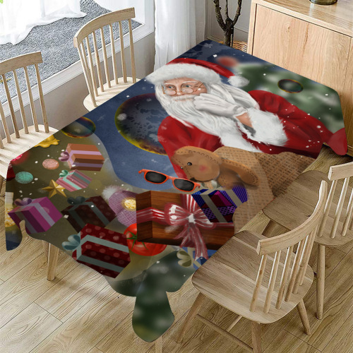 cross-border hot sale amazon popular christmas theme cotton linen tablecloth wholesale linen coffee table tablecloth dining tablecloth