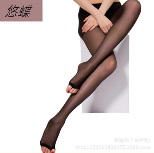 Women‘s 12D Velvet Fish Mouth Romper Stockings Toe-Free Leggings Thin Stall Supply