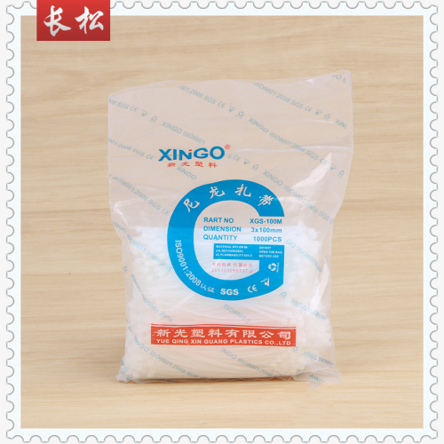 genuine xinguang nylon cable tie 3*100 white nylon cable tie female buckle