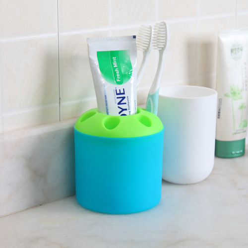 supply plastic two-color pen holder toothbrush holder multifunctional toothbrush holder one yuan small gift wholesale