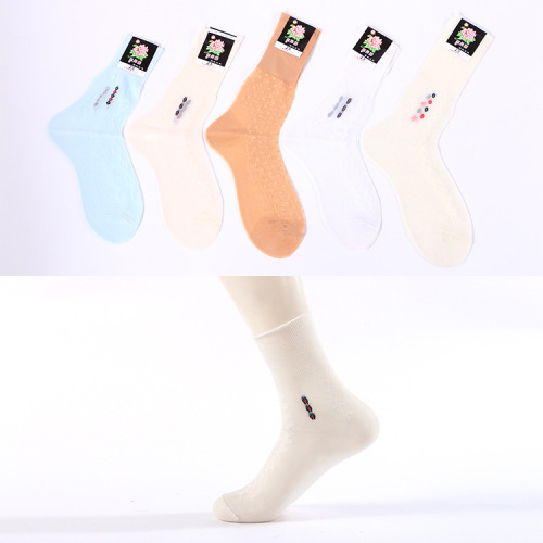 Women‘s Old-Fashioned Nylon Stockings Loose Mouth Short Stockings Middle-Aged and Elderly Wide Mouth Nylon Thin Stall Socks