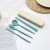 Wheat Straw Portable Tableware Set Knife Spoon Fork Chopsticks Four-Piece Creative Student Outdoor Travel Tableware Gift