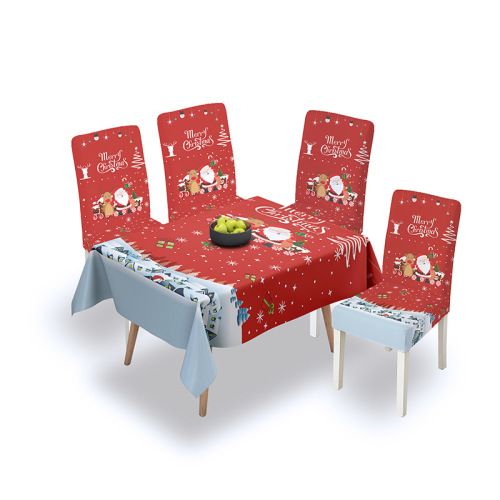 Source Manufacturers Cross-Border Christmas Tablecloth Chair Cover Waterproof and Oil-Proof Tablecloth Elastic All-Inclusive chair Cover