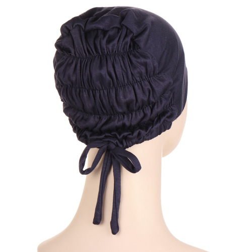 amazon/aliexpress modal bandage elastic base cap tethered headscarf cap small cap solid color adjustable