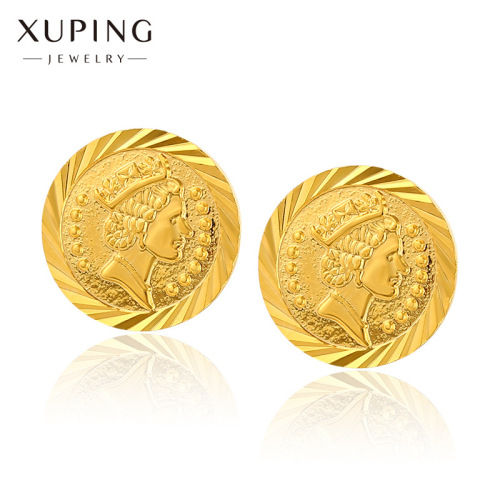 Xuping Jewelry round Brand Queen Head Stud Earrings French Retro Earrings European and American Alloy High Quality Wholesale 
