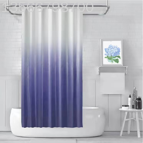 [Muqing] Amazon Solid Color Gradient Polyester Shower Curtain Waterproof and Mildew-Proof Bathroom Partition Curtain Home Shower Curtain