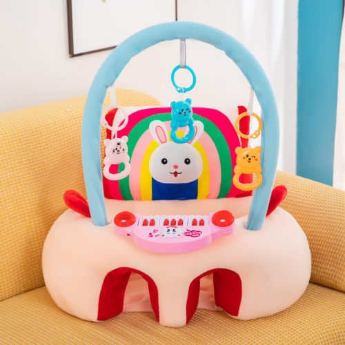 Baby Learning Sofa Cartoon Baby Learning Seat Children Plush Toy with Frame Electronic Piano Learning Seat Gift