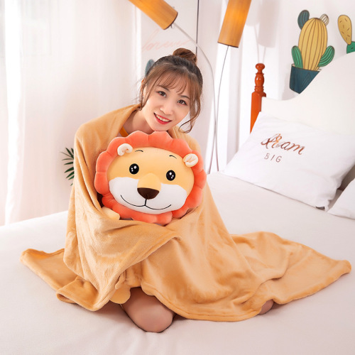 Factory Wholesale New Plush Toy Doll Internet Celebrity Same Cute Sunflower Lion Plush Pillow Air Conditioning Quilt