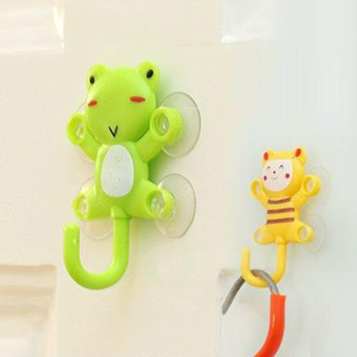 household hook cute multi-purpose sticky hook small stupid cartoon series four suction cups more stable sticky hook seamless hook