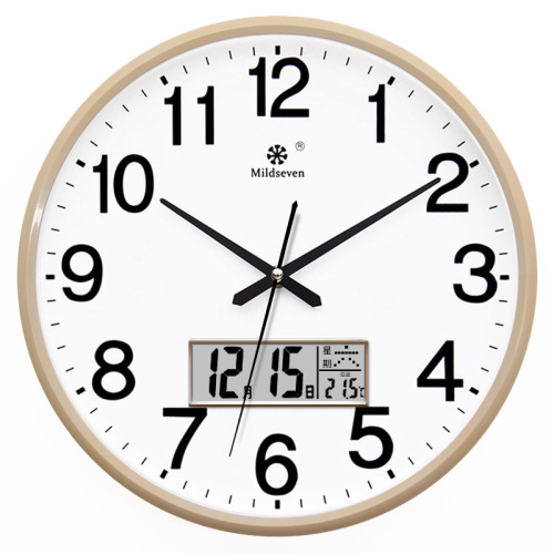 Seven Clock Wall Clock Living Room round Creative Clock Wall Watch Simple Family Mute Electronic Quartz Clock Customization
