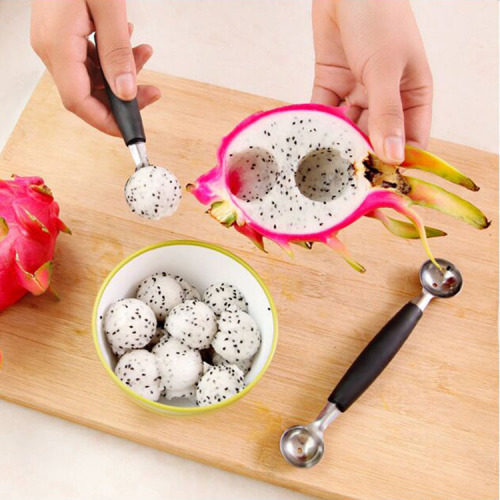 creative watermelon pitaya digging ball spoon stainless steel ice cream spoon double-headed fruit platter digging spoon carving spoon