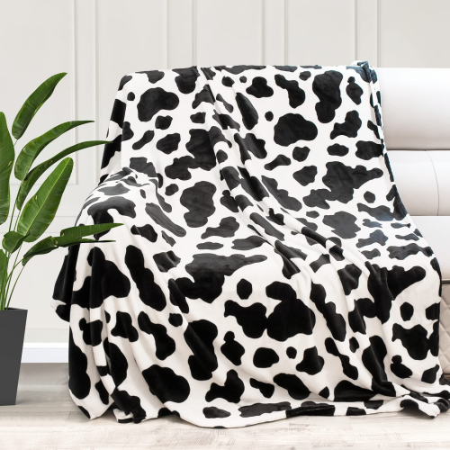 Amazon Cow Printing Blanket Foreign Trade Popular Style Factory Wholesale Flannel Cow Blanket Berber Fleece Blanket