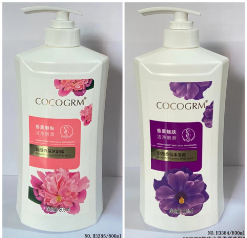 manufacturer daily chemical wholesale 800ml romantic fragrance shower gel clean and tender aromatherapy cocogrm bath lotion