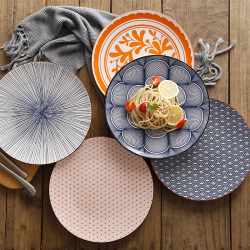 10.5 inch nordic underglaze ceramic tableware japanese creative simple western style steak meal large round flat plate