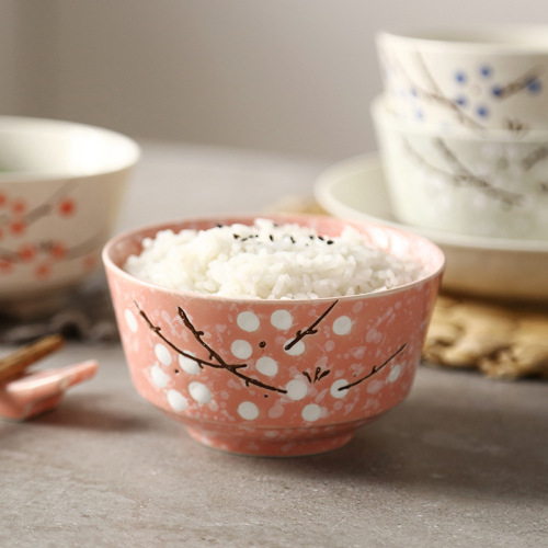 4.5 inch japanese hand-painted snowflake underglaze ceramic tableware household restaurant hotel soup bowl xiaomi rice bowl