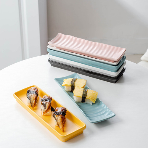 nordic long plate ceramic plate rectangular flat plate western cuisine plate snack plate sushi plate japanese creative household