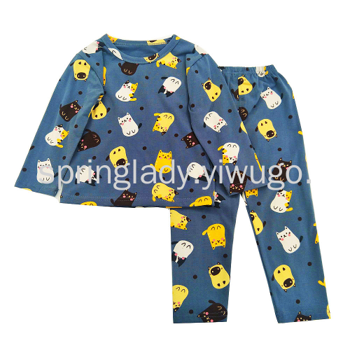 Spring Lady Children‘s Underwear Set Boys Girls Baby Homewear Printing Set Children‘s Clothing