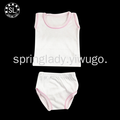 spring lady baby vest shorts hurdle vest printed vest shorts