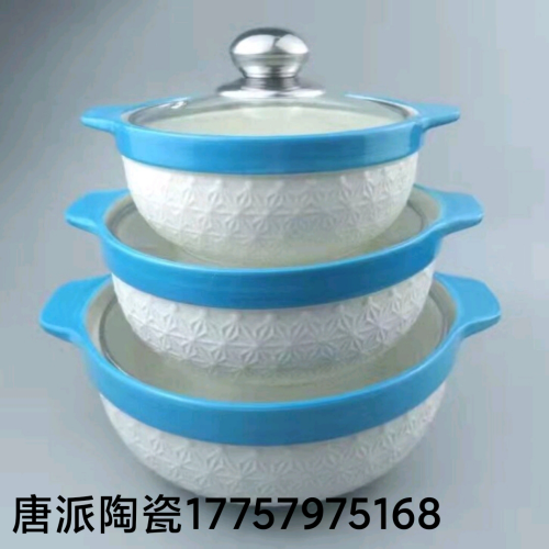 Ceramics soup Pot Casserole Kitchen Supplies Korean Style Soup Pot Binaural Soup Pot Colored Glaze Soup Pot Steamer Stew Pot Soup Pot