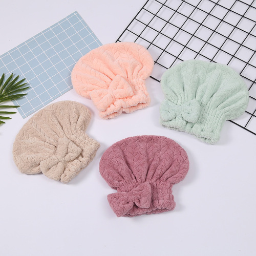 Bow Princess Shower Cap Female Adult Hair Drying Cap Baotou Hair Drying Towel Coral Fleece Quick-Drying Absorbent Shower Cap Wholesale 