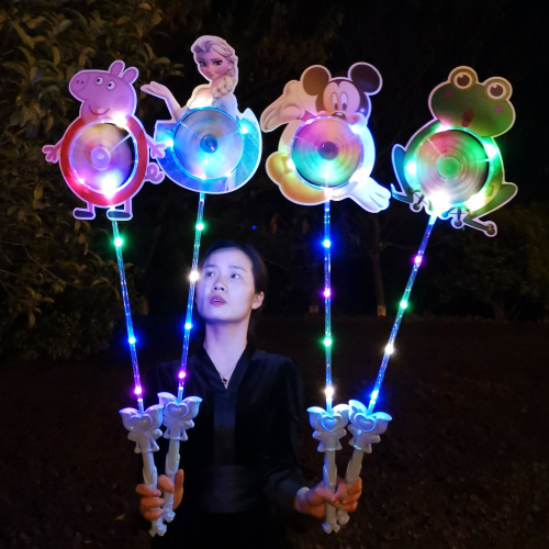Internet Celebrity Luminous Cartoon Windmill with Music Night Market Stall Hot Sale Children‘s Outdoor Toys Small Gifts Hot Wholesale 
