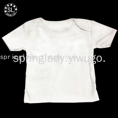 Spring Lady Baby Pure White Short Sleeve Baby Short Sleeve T-shirt Clothes Baby Clothes
