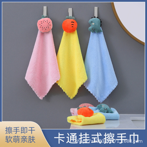 hand towel hanging cute toilet hand towel absorbent towel thickened household hand towel handkerchief