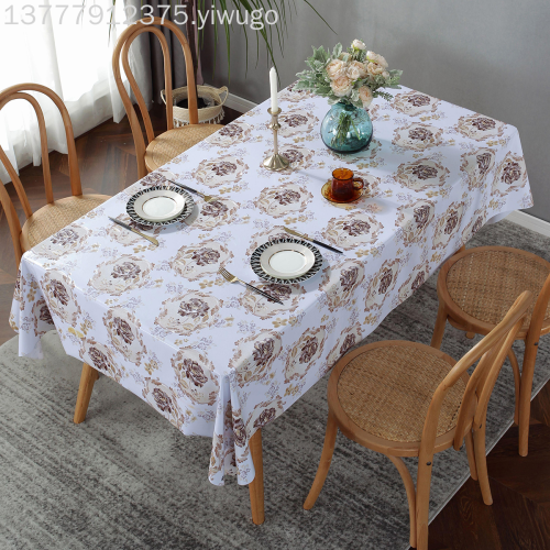 Pearl Flower Table Cloth Waterproof Oil-Proof Disposable Pvc Table Runner Cross-Border Table Cloth for Party Holiday