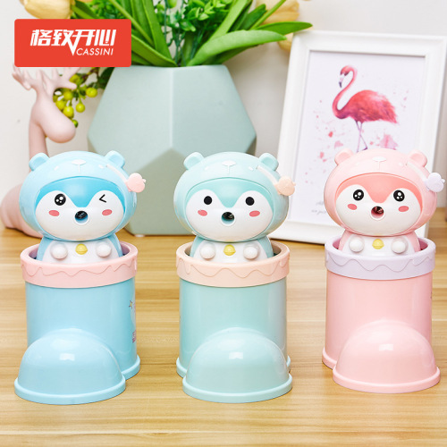 [happy] 7622 little fox in boots pencil sharpener creative combination stationery set children‘s day stationery