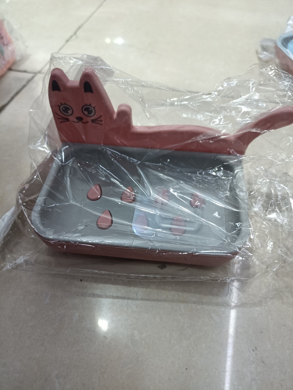 Double-layer soap box, soap rack, draining soap box without punching holes, plastic cartoon cute wall-mounted soap rack wholesale pic 7