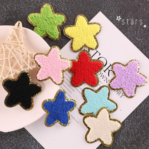 computer embroidery label phnom penh towel embroidery five-pointed star patch clothing accessories badge patch embroidered cloth label embroidery cloth stickers