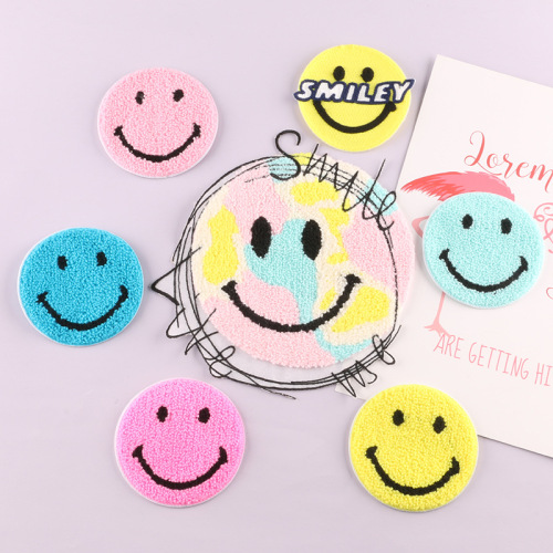 Duoku Embroidery Clothing Accessories Wool Embroidery Patch Towel Embroidery Smiley Face Emboridery Label Badge Patch Embroidered Cloth Stickers