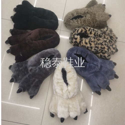Spot Goods 2022 Fashion， Personalized and Exaggerated Dinosaur Claw All-Inclusive Cotton Slippers