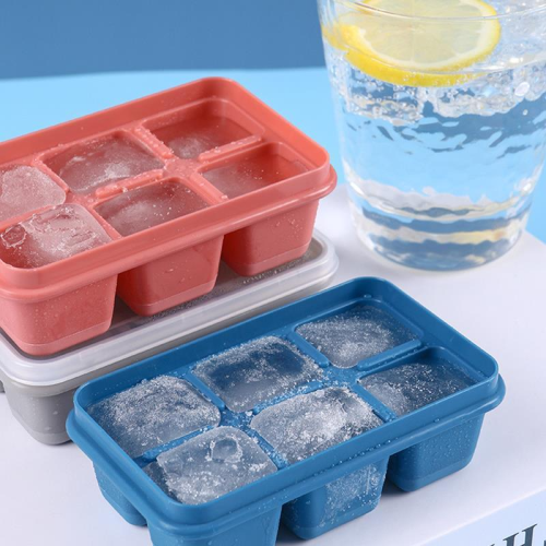 Silicone Ice Tray Mold with Lid Artifact Food Grade Refrigerator Household Small Homemade Ice Cube Mold Ice Making Model