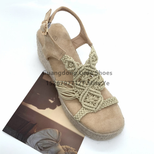 platform wedge sandals new straw sandals casual all-match sandals women‘s guangzhou women‘s shoes handcraft shoes
