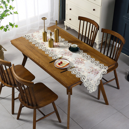 Factory Wholesale European Retro Tablecloth Lace Table Runner Tablecloth TV Cabinet Shoe Cover Towel Dust Cover Cloth