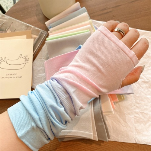 summer men‘s and women‘s outdoor riding thin gradient color sun protection ice sleeves arm protection mosquito repellent uv protection ice silk sleeves wholesale