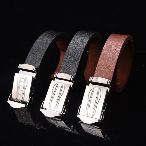Tibet Yak Belt Denim Pressing Buckle Belt Flat Belt PU Waist Belt Toothless Gift Leather Goods in Stock Wholesale