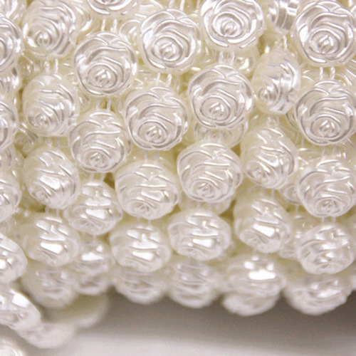 12# abs half flat bottom imitation pearl rose string beads double row diamond doll bag bead chain wedding bead string