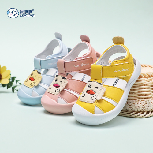 Snow Doll Boys and Girls Baby Sandals 2022 Summer Closed Toe Soft-Soled Baby Shoes Non-Slip Boys‘ Shoes 