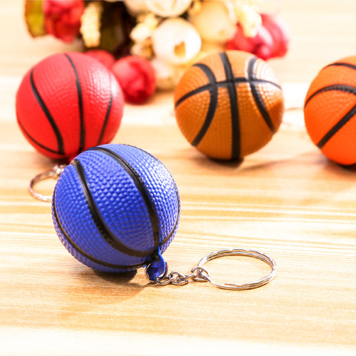 Spot direct Sales Basketball Keychain Pendant Pu Football Foam Toy Activity Gift Keychain Pendant
