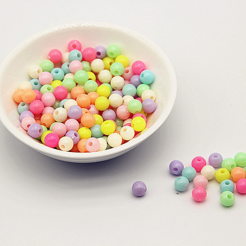 6-10mm Acrylic Solid Color Beads Loose Beads Candy Spring Color Beads DIY Toy Doll Bag Beads