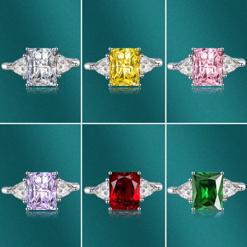 ebay hot sale new geometric series princess square diamond ring female european and american style zircon engagement bracelet live