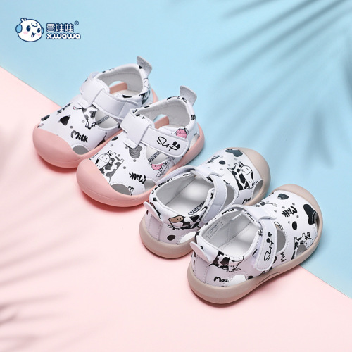Snow Doll Children‘s Shoes 2022 Summer Non-Slip Sandals Men‘s Pump Soft Bottom Baby Toddler Shoes Female 1-2-3 Years Old 