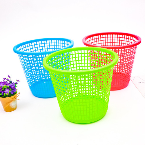 Plastic Hollow Trash Can Sundries Storage Bucket Living Room Kitchen Toilet Small Trash Can Office Wastebasket