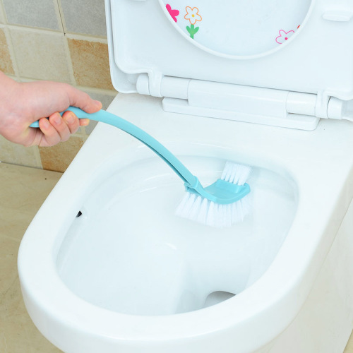 Plastic Long Handle Double-Sided Toilet Brush to Remove Dead Angle Soft Hair Cleaning Brush Toilet Curved Toilet Brush Gap Brush