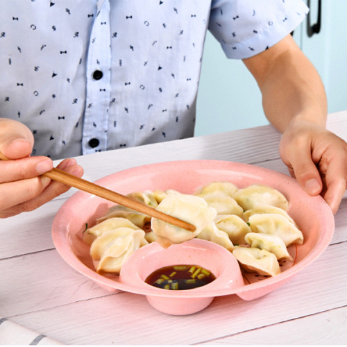 large plastic dumpling plate with vinegar dish draining double-layer plate eating dumplings plate control multifunctional fruit plate