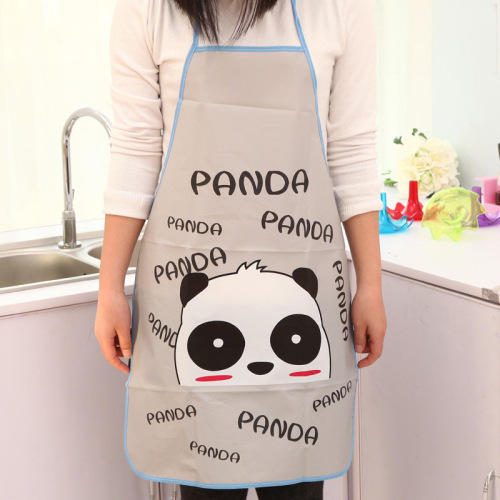 korean-style cute cartoon printed waist adult halter apron kitchen oil-proof cleaning sleeveless apron