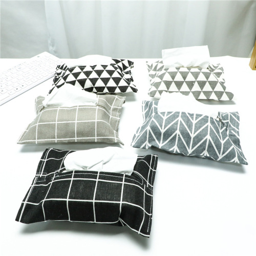 Japanese-Style Fabric Cotton and Linen Tissue Box Tissue Box for Car Toilet Tissue Bag Creative Tissue Bag