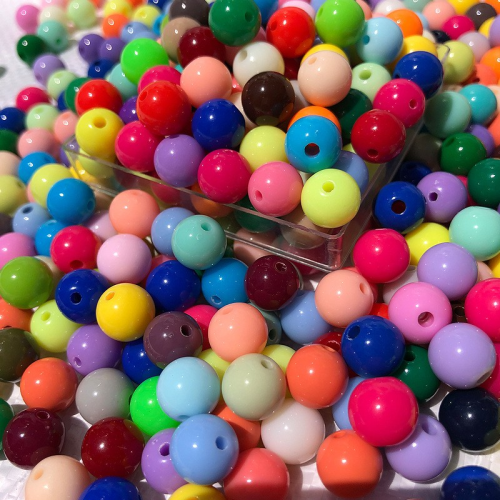 6-20mm solid color acrylic round beads candy beads diy handmade beaded material plastic straight hole loose beads wholesale